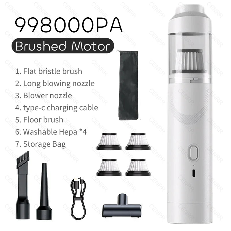CENRR 9998000PA Car Vacuum Cleaner Strong Suction Powerful Wireless Portable Car Cleaner for Home Appliance Air Blower