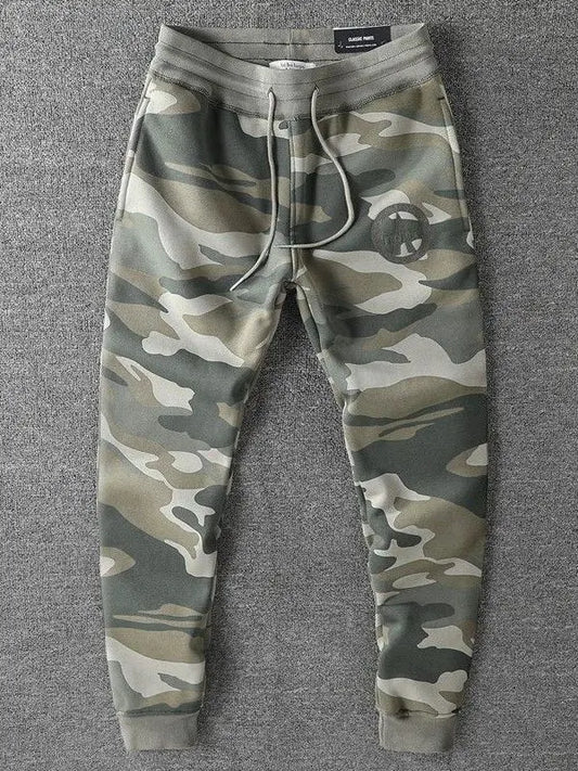 Thickened Wear-Resistant American Casual Camouflage Pants Men's Slim Fit Warmth Sports Cuffed Sweatpants Trendy Long Trousers