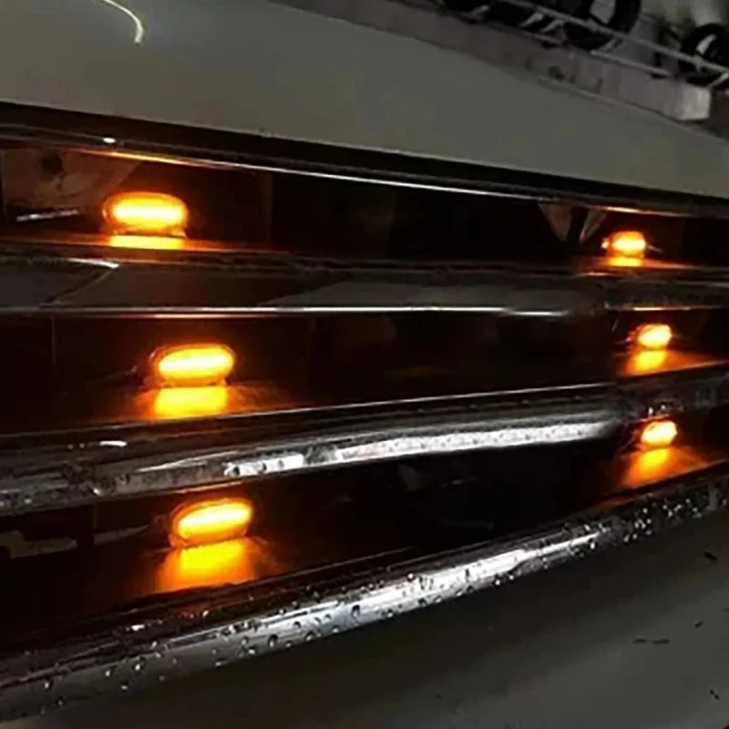 Car grille small yellow lights, eagle eye lights, front LED grille lights with wiring harness, suitable for pickups and SUVs