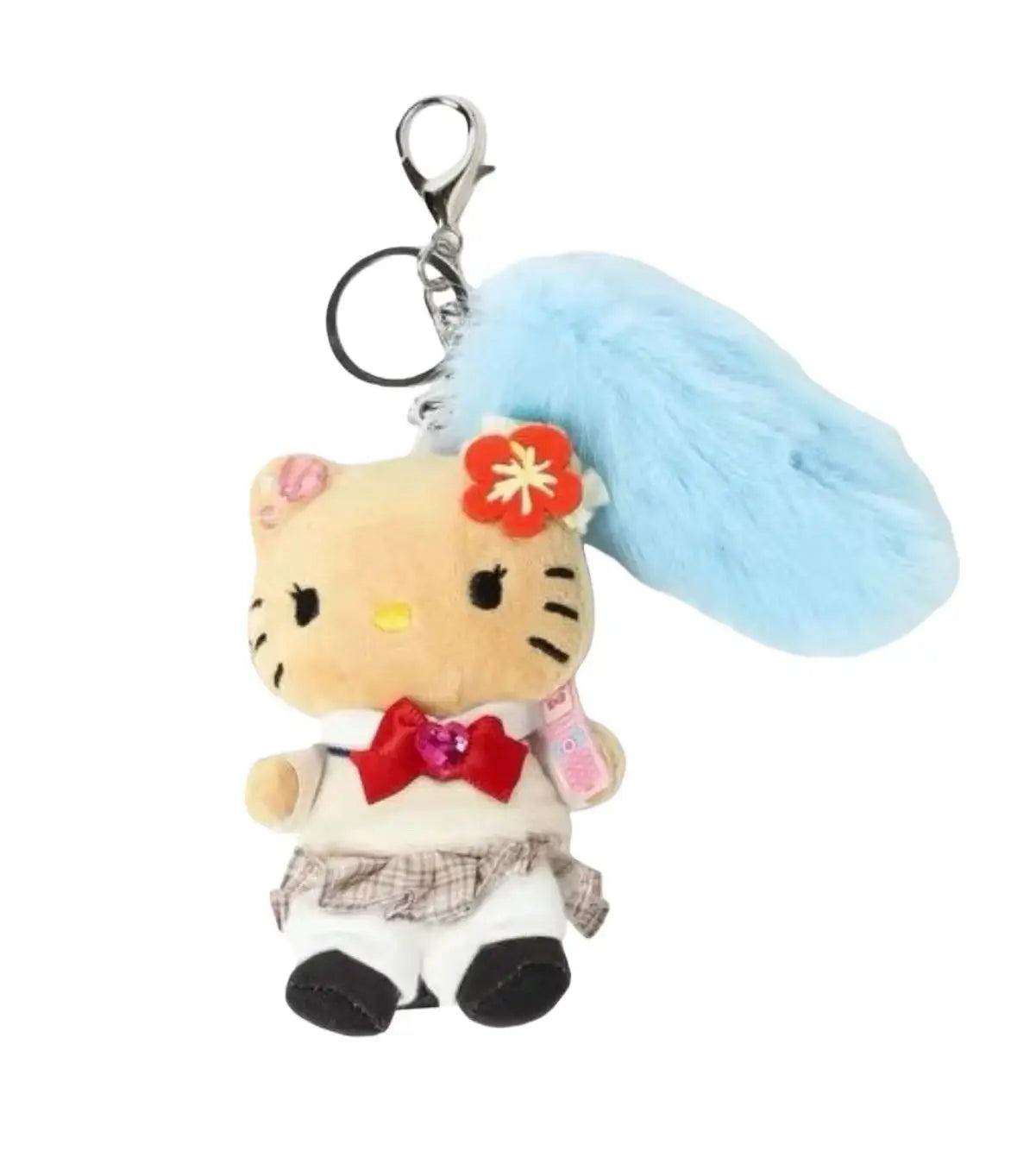 Cartoon JK Uniform Hello Kitty Y2K Gal Black Skin pink Leopard plush Doll Backpack Keychain Sanrio Stuffed  KT cat toys Pendant
