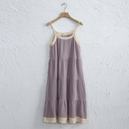 Chic Muslin 100% Cotton Gauze Summer Dresses Women Sexy Adjustable Strap Patchwork Party Boho Beach Holiday Sundress Vestidos