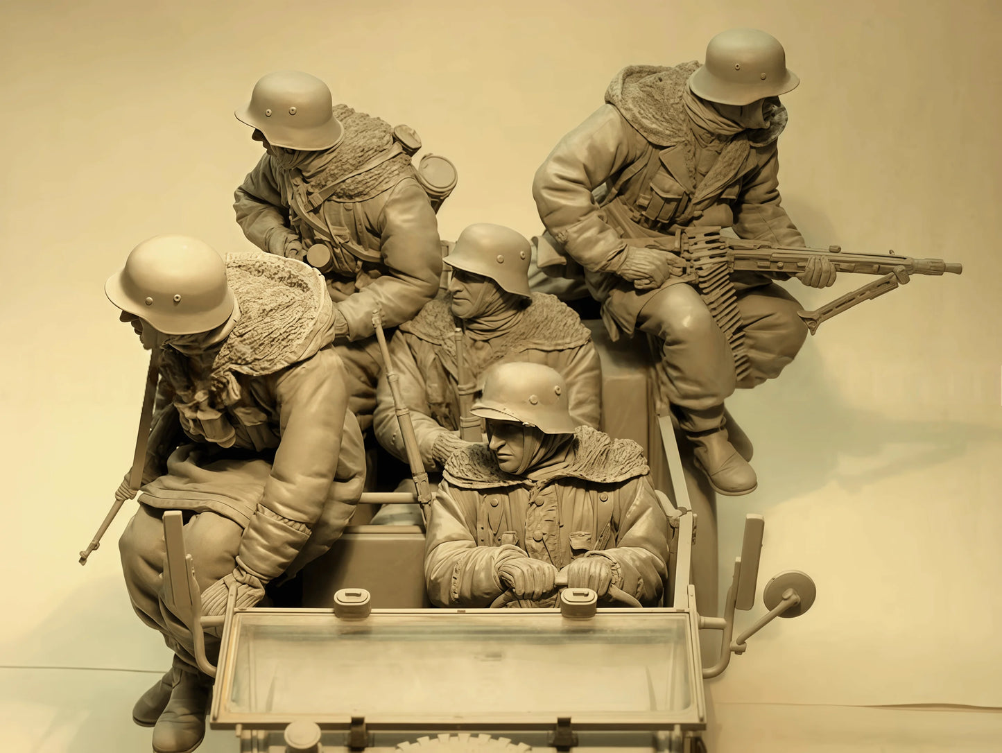 1/16 Resin Model Assembly Kit Gk, Tank Armor 5 People, Unpainted Model