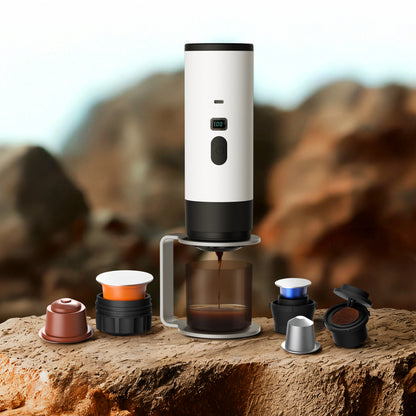 Portable Coffee Machine 7800mAh Wireless,Digital Display Fast Heat,with bracket & protective cover ,for Camping Travel Outdoor