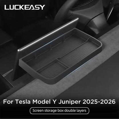 for Tesla Model Y Juniper/Launch 2025 Car Dashboard Storage Box  Interior Accessories Central Control Screen Rear Storage Tray