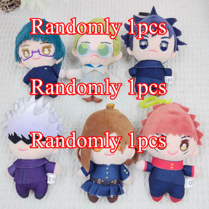 Jujutsu Kaisen Gojo Itadori Plush Keychain Anime Character Bag Charm Q-Style Stuffed Toy Pendant Gift for Boys Girls Collection