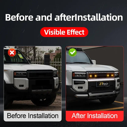 For Toyota Land Cruiser 250 2024 2025 1958 J250 Radiator grille Decorative Light Strip Off-Road Fog Lamp Decoration Accessories