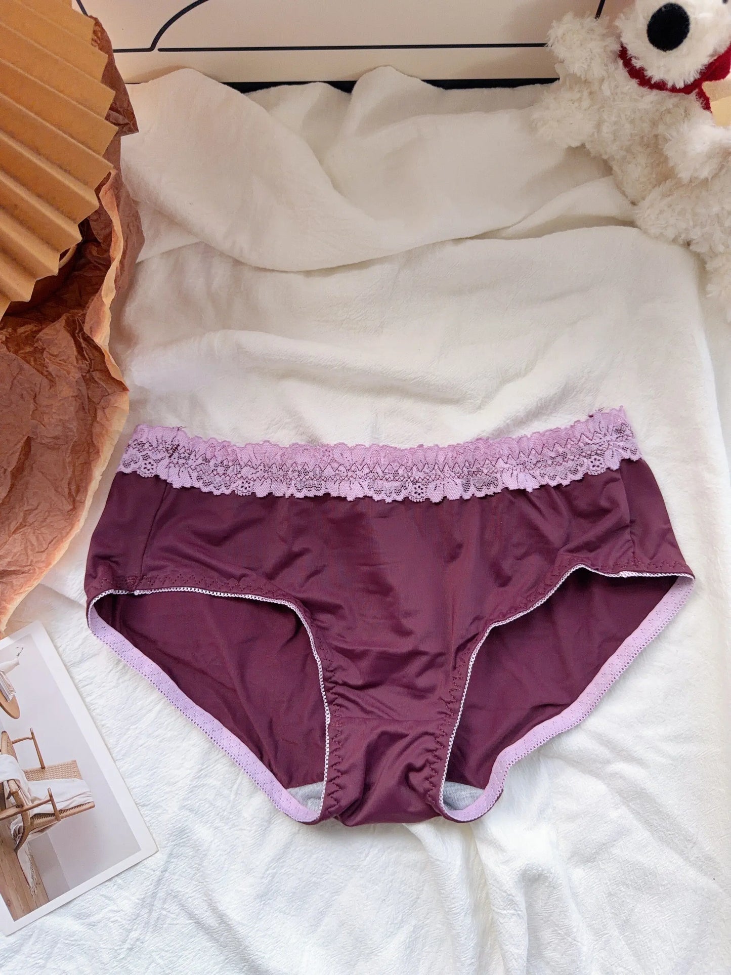 Sexy Purple Lace Lingerie Set for Women Push Up Bra No Underwire Small Bust Fit gathering Cups Lift Petite Cute Panties YUQI