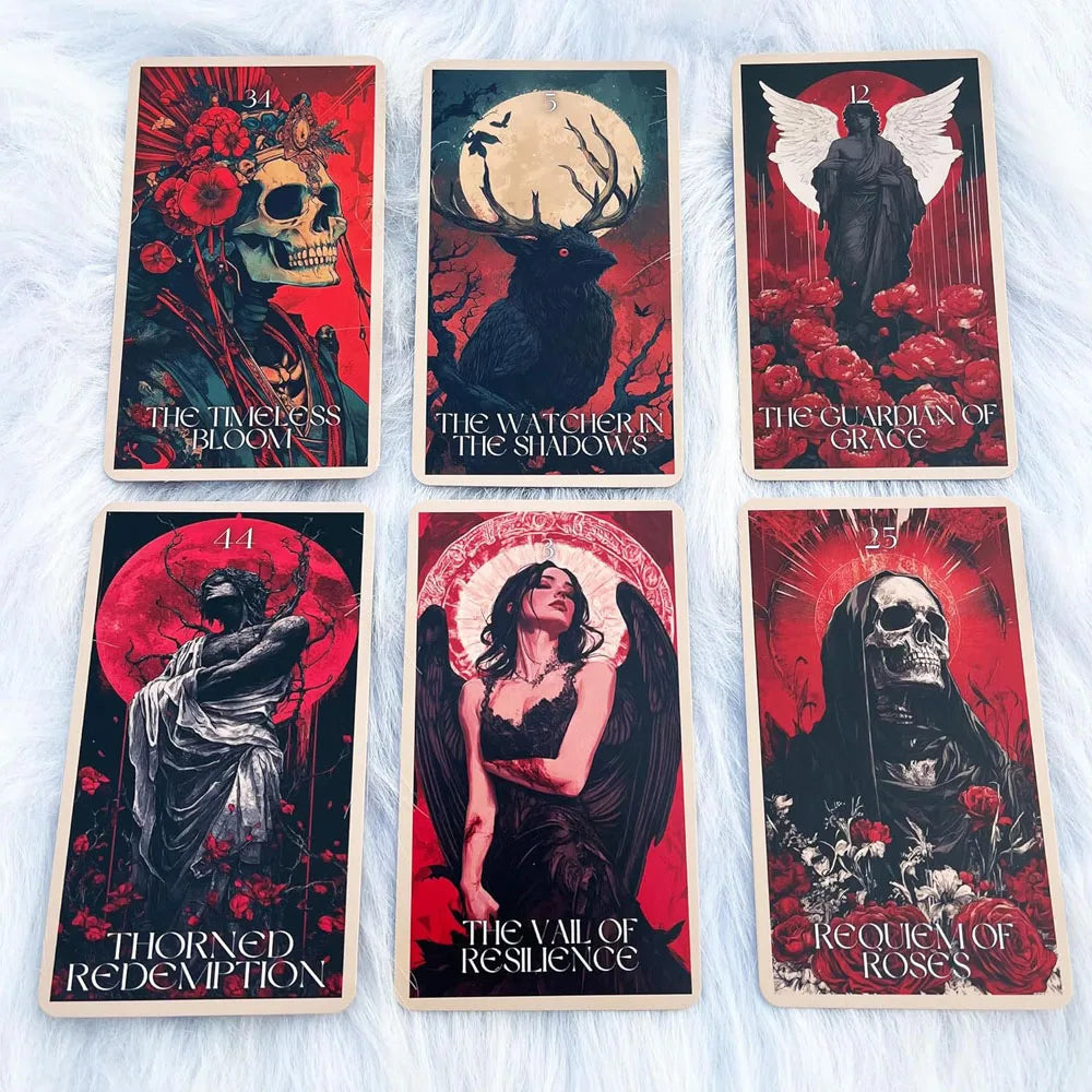Midnight Oracle Card Deck, Gothic Dark Fantasy Themed Cards, Includes Paper Instructions, Perfect for Enthusiasts & Collectors,