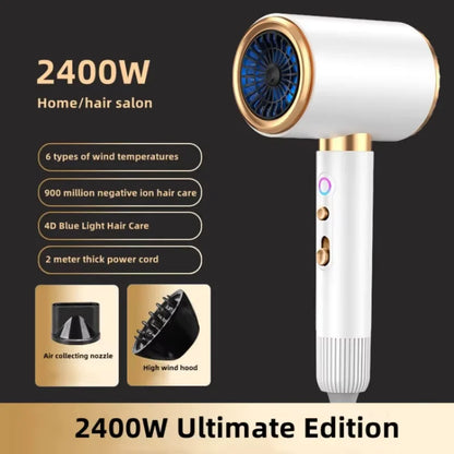 New High-Speed Hair Dryer 2400W High Power 15 Second Quick Drying Silent Negative Ion Hair Care Home Hair Salon Hair Dryer