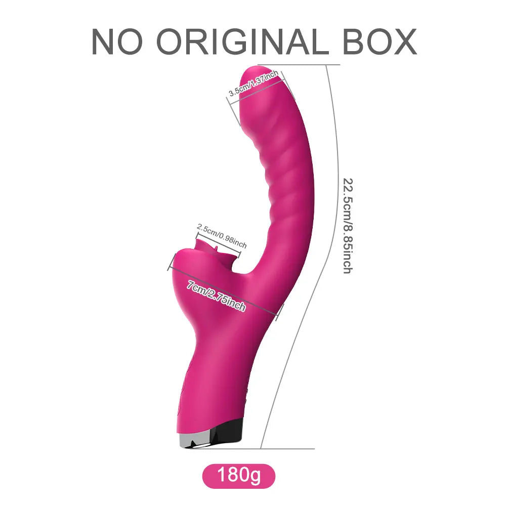 Vibrator For Women 2 In 1 Licking Machine Clitoris Stimulator G-Spot Powerful Vibro Dildo Wand Female Clit Sucker Adult Sex Toys