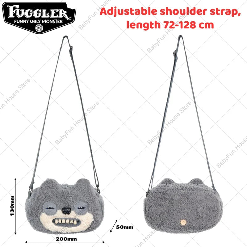 Original Fuggler Funny Ugly Teeth Monster Plush Toys Shoulder Bag Wide Eyed Weirdo Sphynx Cat Sir Belch Peluche Dolls Crossbags