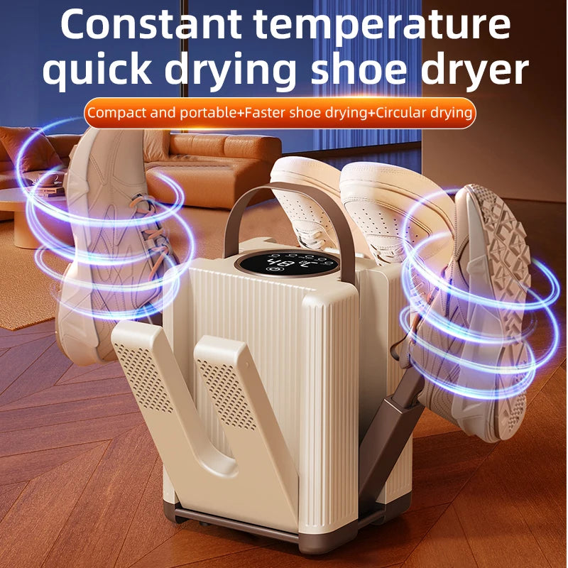 Six Arm Shoe Dryer Foldable Electric Shoe and Boot Dryer Timing Control Household Shoe Warmer Portable Heater For Socks Boots