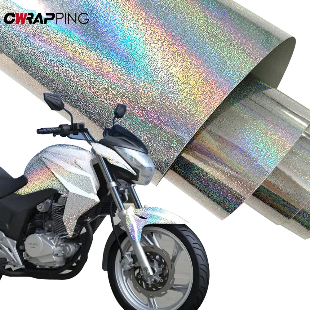 Car Stickers Laser Dot Silver Sticker Vinyl Wrap Diy Car Body Color Change Sticker Waterproof Scratch Resistant Car Accessories