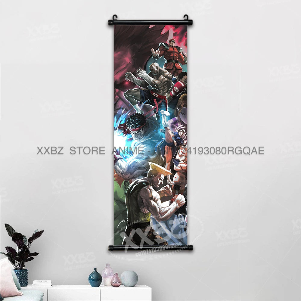 Fighting Game Street Fighter Home Decoration Hanging Painting Gouken Figures Wall Artwork Scrolls Picture Canvas Print Poster