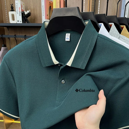 100% Pure Cotton Summer Exquisite Letter Embroidery Fashionable Polo Shirt Short Sleeve Men's Best-Selling Brand Comfortable Top