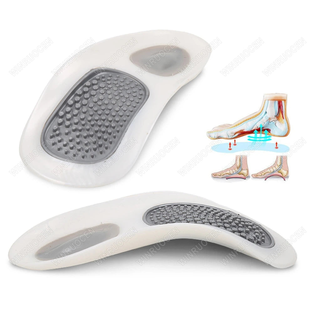 Half arch support orthopedic Insole Flat Foot correct 3/4 length orthotic Insoles insert shoe pad men women massage foot care