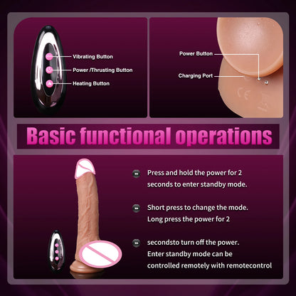 Realistic Telescopic Vibrator for Women Masturbation Anal Climax Toys Penetration Anal Thrusting Penis Dildo Sexy Adult Sex Toys