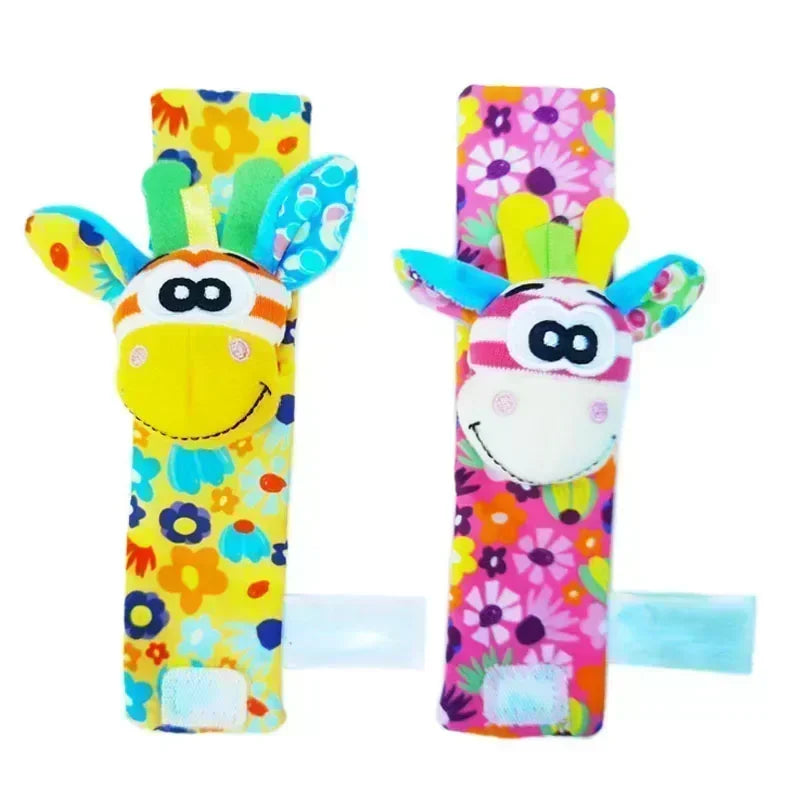 0-12 Months Baby Rattles Toys Animal Socks Wrist Strap +Rattle Baby Foot Socks Bug Wrist Strap Toddler Socks Pacifier Toys