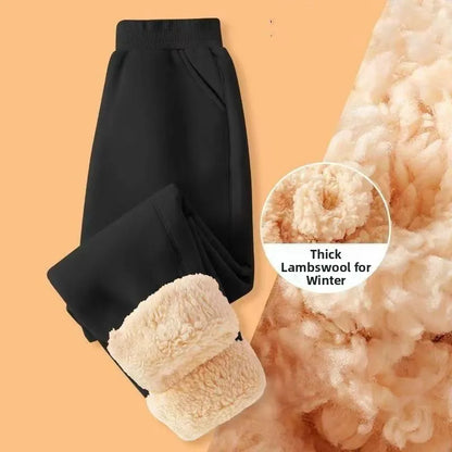 2025 New Men's Loose Lamb Velvet Thickened Warm Cotton Pants Outdoor Wear Resistant Cold Casual Long Trousers Fashionable