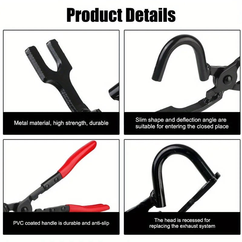Pliers Car Exhaust Pipe Rubber Pad Gasket Removal Tools Exhaust Hanger Install Disassembly Puller Garage Tools Auto Accessories