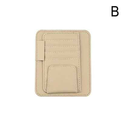 Car Sun Visor Organizer Multi-Pocket Business Card Storage Management Sunglasses Holder Visor Accessories Auto Interior