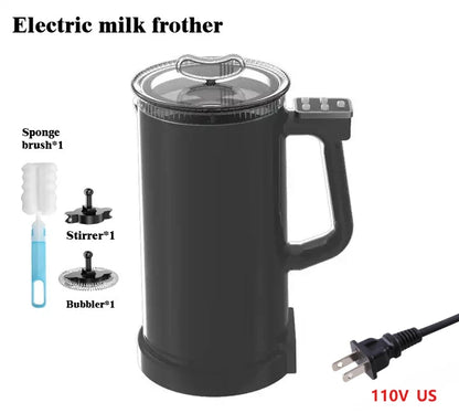4-in-1 110V/220V Milk Frother Home Coffee Latte Maker Hot Cold Beverages  Dual Function Stainless Steel Electric Milk Frother