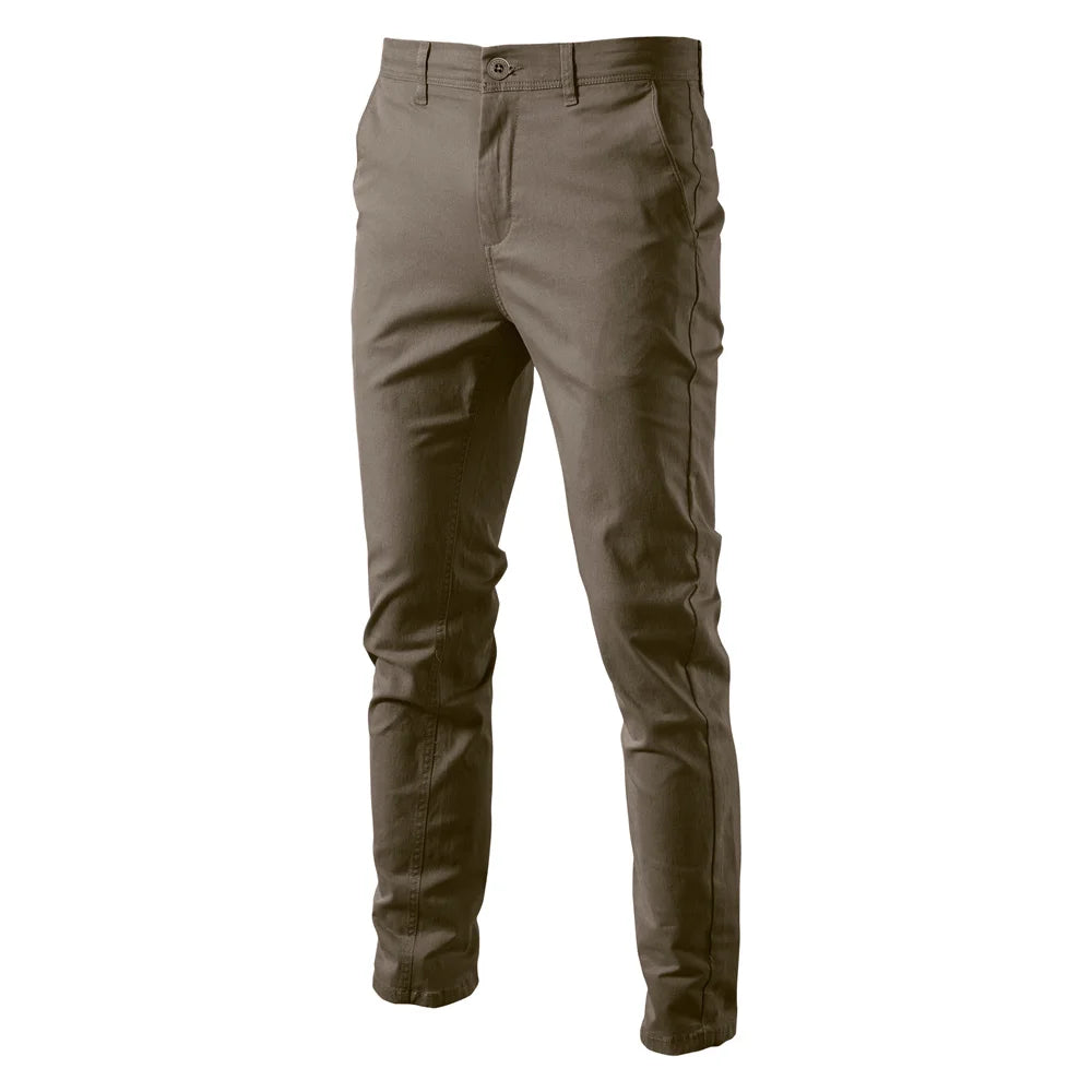 AIOPESON Casual Cotton Men Trousers Solid Color Slim Fit Men's Pants New Spring Autumn High Quality Classic Business Pants Men