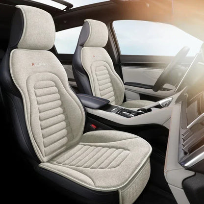 Universal Linen Car Seat Cover Four Season Auto Flax Comfortable Breathable Anti-Slip Covers Cushion SUV Car Seat Protection