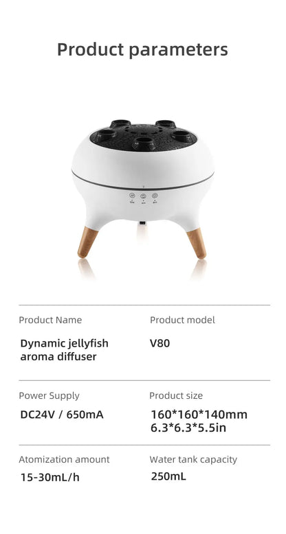 Jellyfish Aroma Humidifier Aromatherapy Diffuser Creative Ultrasonic Essential Oil Diffuser Remote Control Mist Humidifier