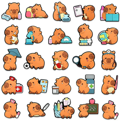 16-100pcs Capybara Summer Shoe Charms Animals Shoe Accessories For Clogs sandal Garden Decoration Kids School Gift Fit Wristband