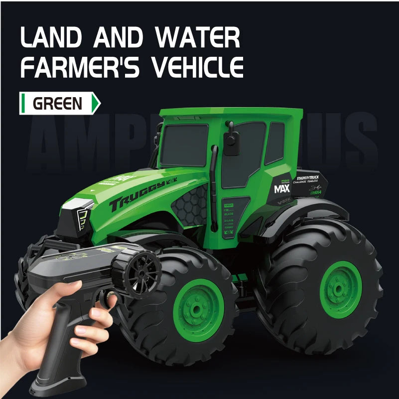 1:14 Scale Amphibious RC Car Full Proportional 4WD Off-road Climbing Farmer Truck Toy Kids Holiday Gift