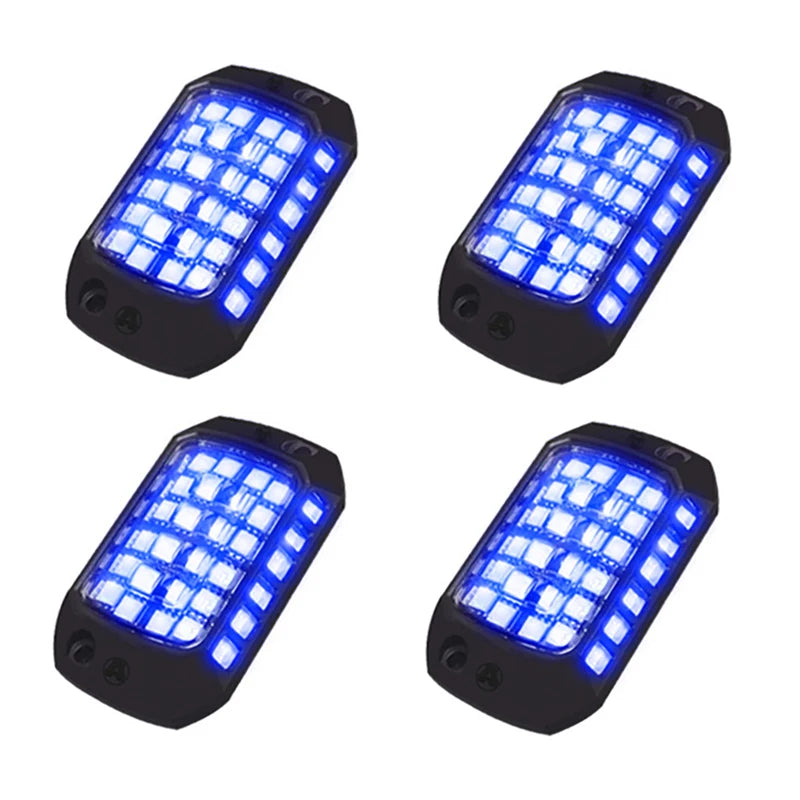 4 Pcs 36 LED Rock Light 3D Lens Car Underglow Chassis Light Universal for Jeep Truck SUV ATV UTV Motocycle Decorative Accessorie