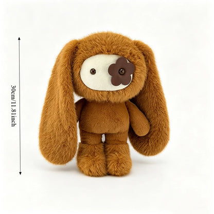 18/30cm Juju Rabbit Keychain Flower Eye Juju Rabbits Keyring Long Ears Bunny Keyring Cute Rabbit Pendant Halloween Birthday Gift