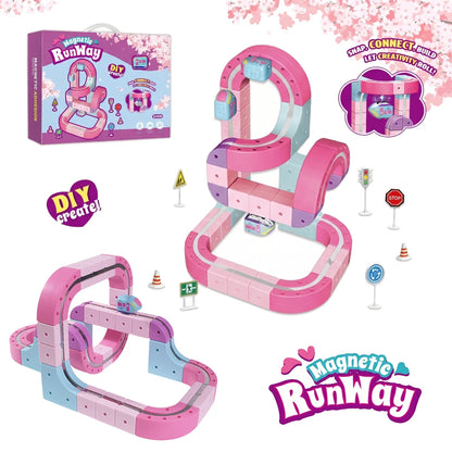Technical Magnetic Railcar STEM Electric Train Set Anti-Gravity High-Speed Vehicle DIY Building Blocks Toy Birthday Gift Girls