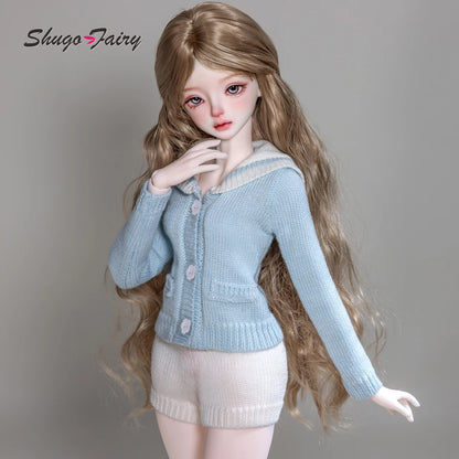 BJD Doll 1/4 Sadie E ShugaFairy Resin FullSet Summer Sailor Collar Knit Top Sweet School DailyWear Articulated Ball Jointed Doll