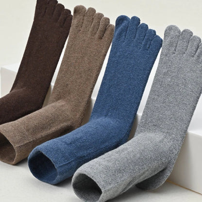 1/5 Pairs Wool Toe Short Socks Winter Man Soft Elastic Endurable Business Sweat-Absorbing Thick Thermal Warm 5 Finger Socks