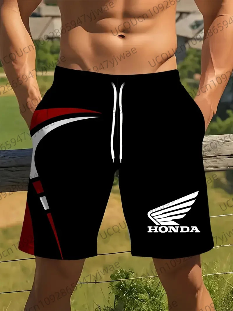 Honda 26 Trendy Fashion Shorts, Sports Motorcycle Riding Shorts, Quick-Dry Breathable Athletic Shorts