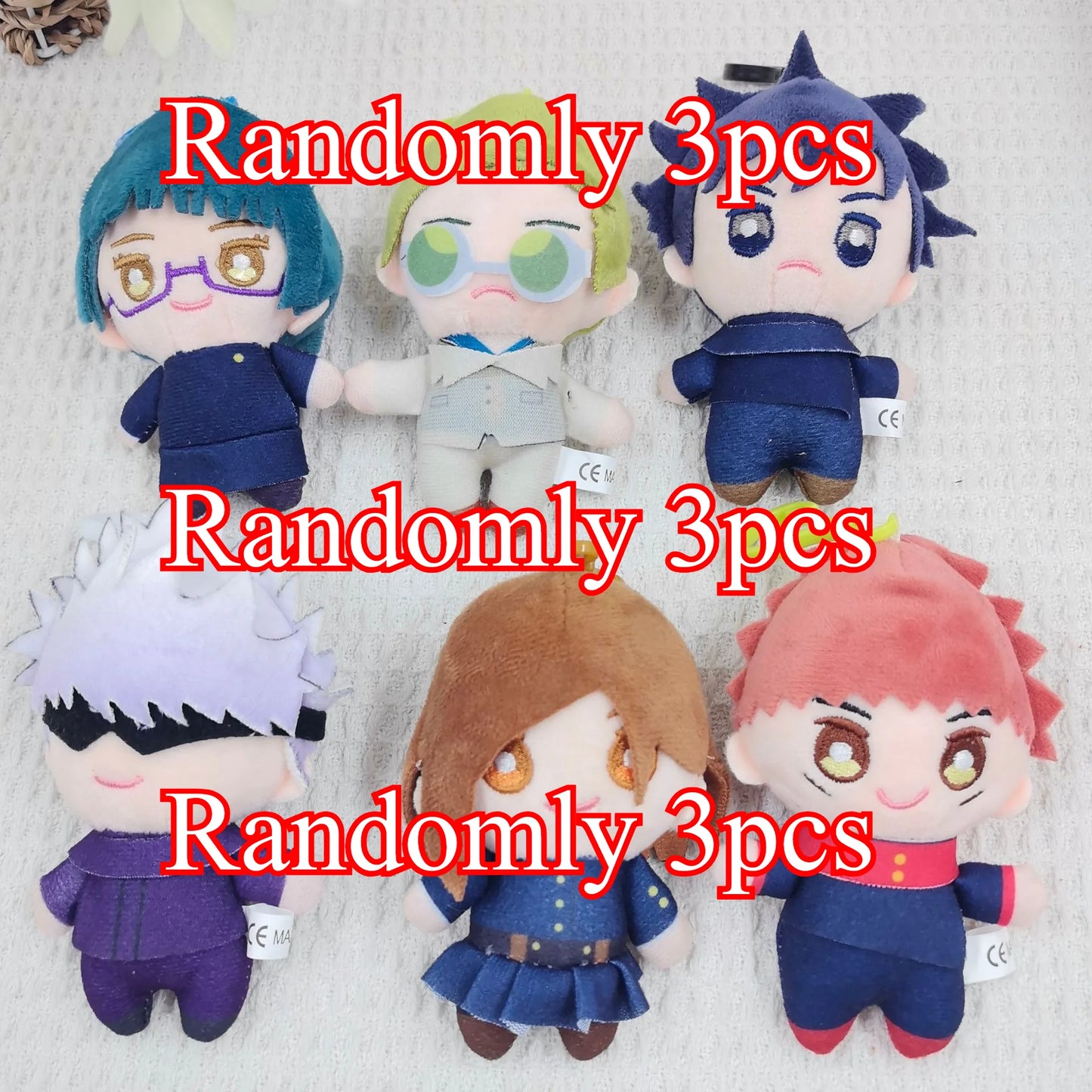 Jujutsu Kaisen Gojo Itadori Plush Keychain Anime Character Bag Charm Q-Style Stuffed Toy Pendant Gift for Boys Girls Collection