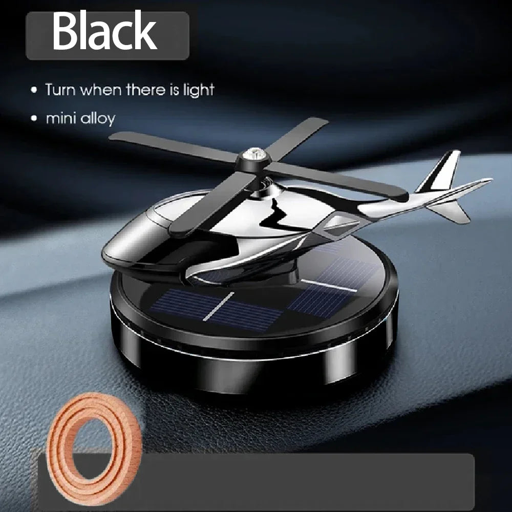 Car Air Solar Helicopter Decoration Alloy Propeller Rotating Auto Flavoring Perfume Diffuser Car Interior Accessories