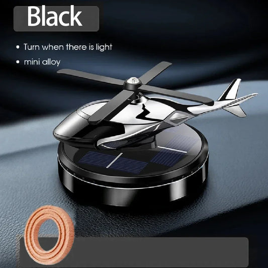 Car Air Solar Helicopter Decoration Alloy Propeller Rotating Auto Flavoring Perfume Diffuser Car Interior Accessories