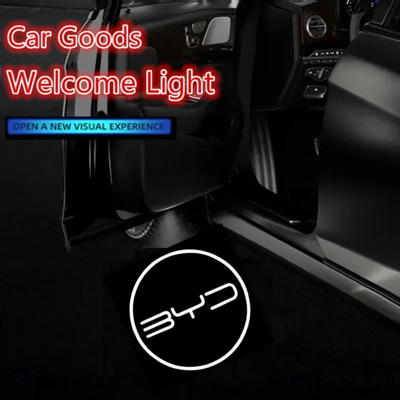 2Pcs For BYD ATTO3 QIN SONG S6 7 E6 TANG YUAN PLUS Auto Car Door HD LED Lamp Projector Courtesy Welcome Light  Accessories