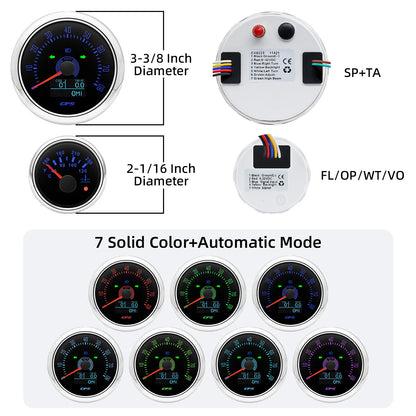 6 Gauge Set Digital GPS Speedometer Tachometer Fuel Gauge Water Temp Oil Pressure Voltmeter With Sensors For Boat Car Customized