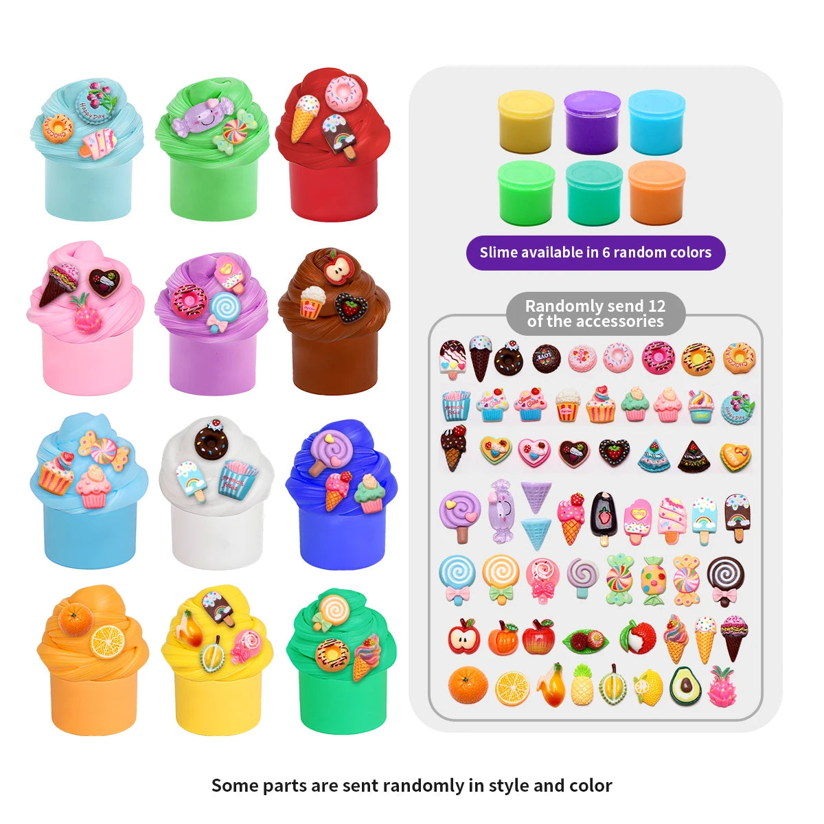 Random Color  Slime Kit for Kids, Soft Stretchy Non-Sticky Slime, Stress Relief Sensory Toy, Safe DIY Gift for Boys and Girls