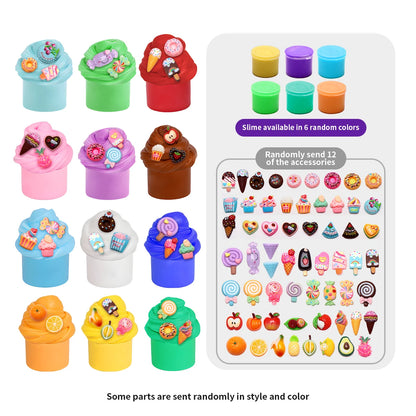 Random Color  Slime Kit for Kids, Soft Stretchy Non-Sticky Slime, Stress Relief Sensory Toy, Safe DIY Gift for Boys and Girls