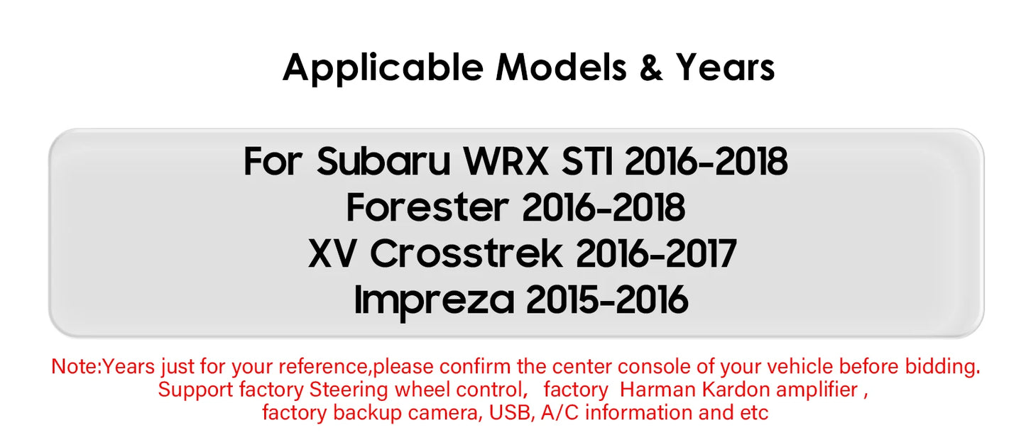 Hizpo Car Intelligent Systems For Subaru Forester WRX and STI XV Crosstrek Impreza 2015 2016 - 2018 Stereo GPS Navi 2din Carplay