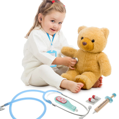 1Set Stethoscope Kid Doctor Kit High-Grade Wood Metal Pretend Play Role Play Set Children Learning Gift Doctor Kit for Kids
