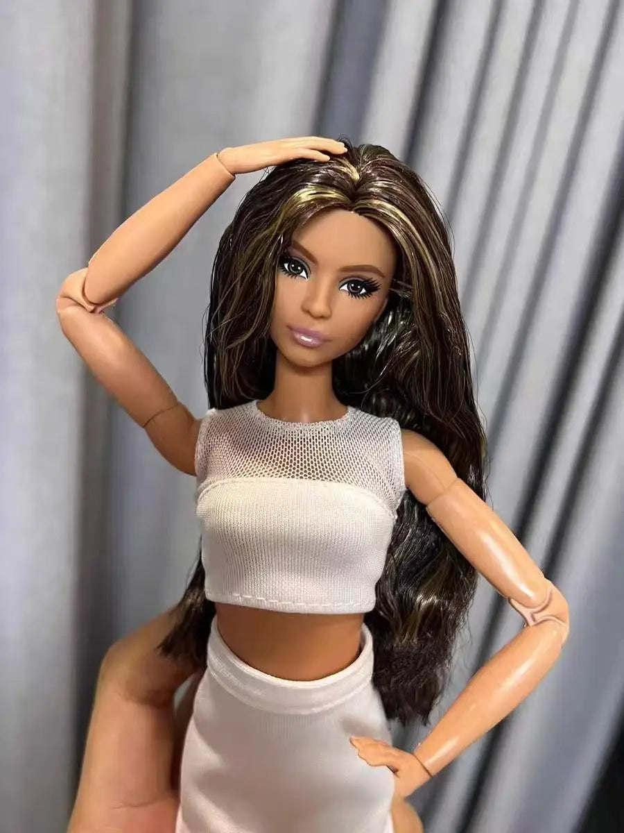 Authentic Barbie Looks Series Fashion Collection Dolls Black High Sister Collection Items Girls' Social Multi Joint Play Toys