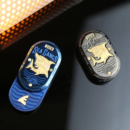 ZSTB Shark Slider Metal Fidget Toy for ADHD Anxiety Relief Adult EDC Stress Focus Tool Office Desk Mechanical Gift for Men Women