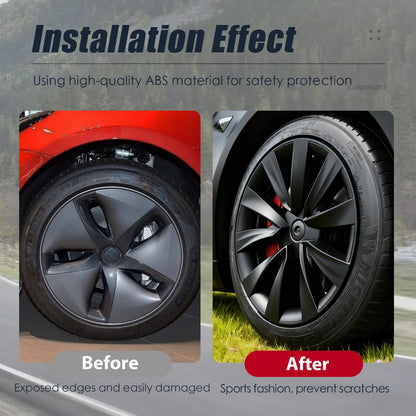4PCS Hub Caps for Tesla Model 3 18 Inch Wheel Cover Performance Replacement Aero Wheels Full Rim Accessories 2018-2023 2022 2021