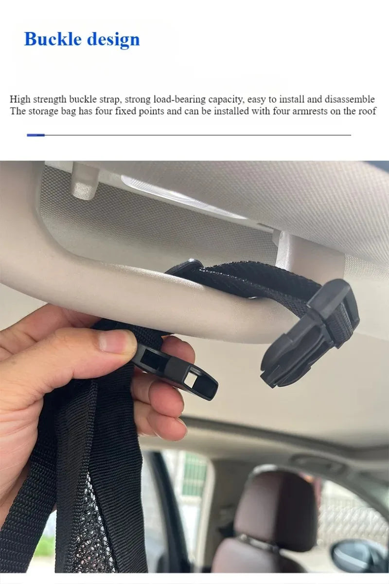 Car Ceiling Net Storage Bag Cargo Universal Truck SUV Space Saving Car Trunk Storage Pocket Organizer Sundries Bag Roof Cargo